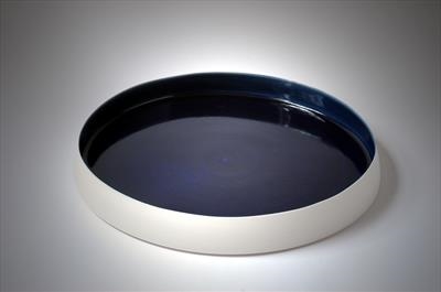 large blue dish